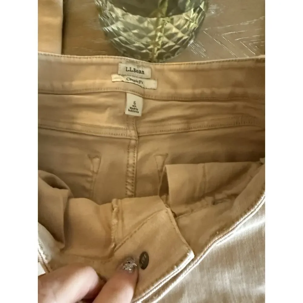LL Bean Tan Classic Fit Straight Jeans Women's Size 6 - Picture 5 of 6